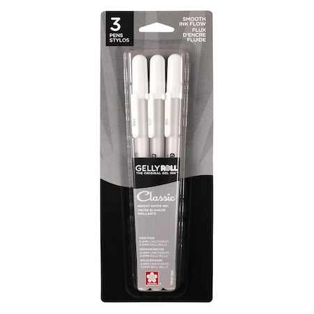 Sakura Gelly Roll Classic White Fine, Medium & Bold, 3PK 57454